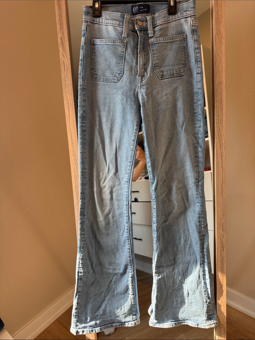 GAP Light Blue High-Rise Flare Jeans